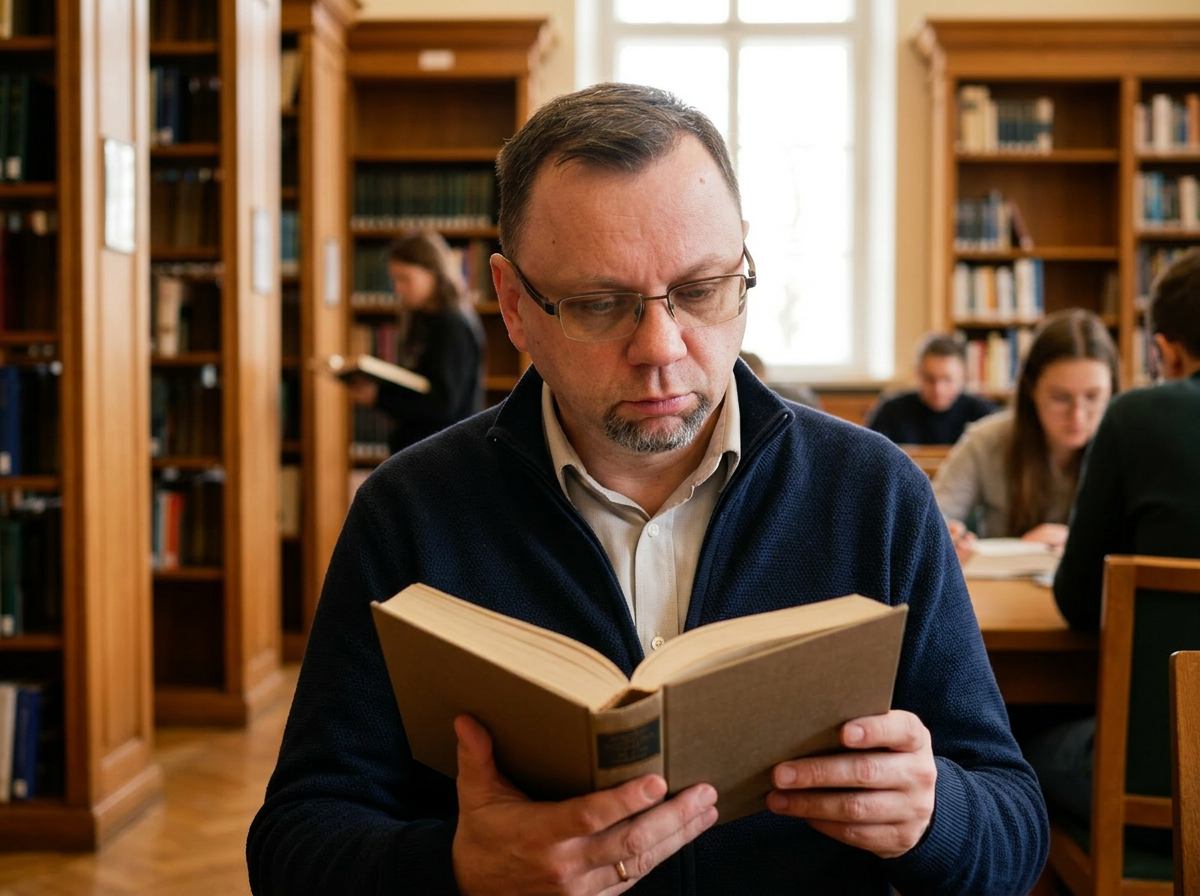 Książki i okulary w bibliotece